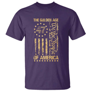 Trump 2025 The Golden Age Of America T Shirt 47TH President Golden American Flag TS11 Purple Print Your Wear