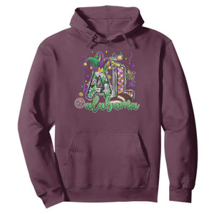 Funny Mardi Gras In Alabama AL Hoodie Moon Pie Jester Hat TS11 Maroon Print Your Wear