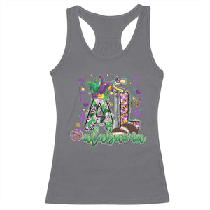 Funny Mardi Gras In Alabama AL Racerback Tank Top Moon Pie Jester Hat TS11 Charcoal Print Your Wear