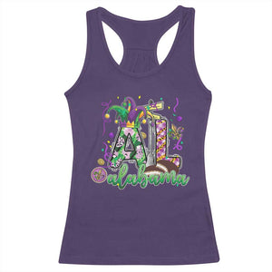 Funny Mardi Gras In Alabama AL Racerback Tank Top Moon Pie Jester Hat TS11 Purple Print Your Wear