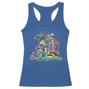 Funny Mardi Gras In Alabama AL Racerback Tank Top Moon Pie Jester Hat TS11 Royal Blue Print Your Wear