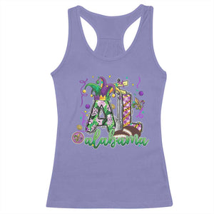 Funny Mardi Gras In Alabama AL Racerback Tank Top Moon Pie Jester Hat TS11 Violet Print Your Wear