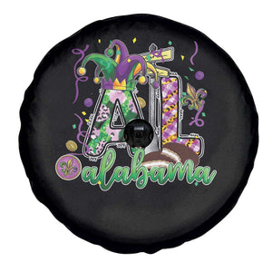Funny Mardi Gras In Alabama AL Spare Tire Cover Moon Pie Jester Hat TS11 Print Your Wear