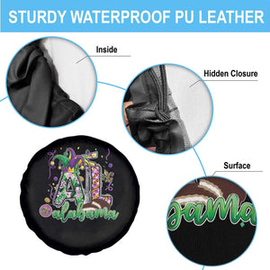 Funny Mardi Gras In Alabama AL Spare Tire Cover Moon Pie Jester Hat TS11 Print Your Wear