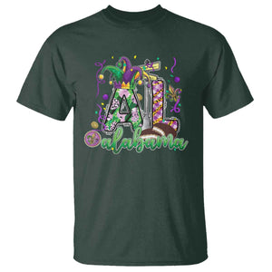 Funny Mardi Gras In Alabama AL T Shirt Moon Pie Jester Hat TS11 Dark Forest Green Print Your Wear