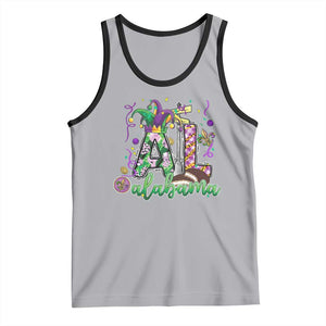 Funny Mardi Gras In Alabama AL Tank Top Moon Pie Jester Hat TS11 Athletic Heather Black Print Your Wear