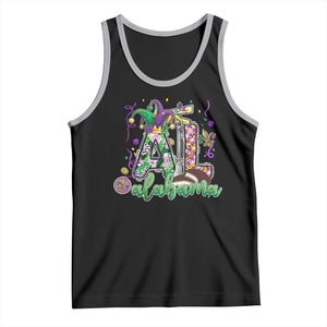 Funny Mardi Gras In Alabama AL Tank Top Moon Pie Jester Hat TS11 Black Athletic Heather Print Your Wear