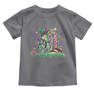Funny Mardi Gras In Alabama AL Toddler T Shirt Moon Pie Jester Hat TS11 Charcoal Print Your Wear
