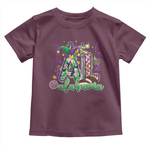 Funny Mardi Gras In Alabama AL Toddler T Shirt Moon Pie Jester Hat TS11 Maroon Print Your Wear