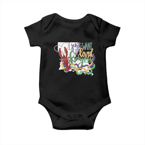 Funny Mardi Gras Louisiana Baby Onesie I Just Want To Be Loved Bayou Crawfish Beads TS11 Black Print Your Wear
