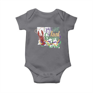 Funny Mardi Gras Louisiana Baby Onesie I Just Want To Be Loved Bayou Crawfish Beads TS11 Charcoal Print Your Wear