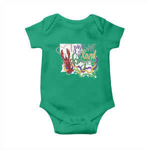 Funny Mardi Gras Louisiana Baby Onesie I Just Want To Be Loved Bayou Crawfish Beads TS11 Irish Green Print Your Wear