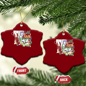 Funny Mardi Gras Louisiana Ceramic Ornament I Just Want To Be Loved Bayou Crawfish Beads TS11 Print Your Wear