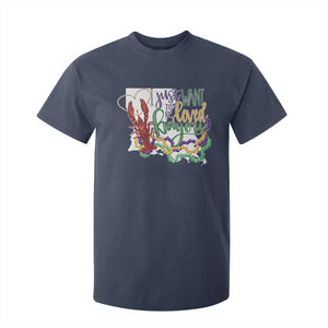Funny Mardi Gras Louisiana T Shirt For Kid I Just Want To Be Loved Bayou Crawfish Beads TS11 Navy Print Your Wear
