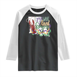 Funny Mardi Gras Louisiana Raglan Shirt I Just Want To Be Loved Bayou Crawfish Beads TS11 Black White Print Your Wear