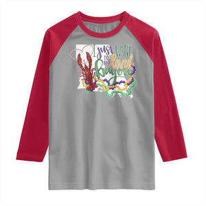 Funny Mardi Gras Louisiana Raglan Shirt I Just Want To Be Loved Bayou Crawfish Beads TS11 Sport Gray Red Print Your Wear