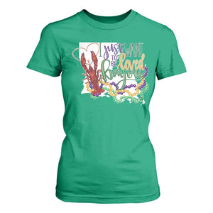 Funny Mardi Gras Louisiana T Shirt For Women I Just Want To Be Loved Bayou Crawfish Beads TS11 Irish Green Print Your Wear