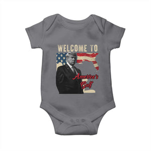 Funny Trump Welcome To America's Gulf Baby Onesie Vintage American Flag TS11 Charcoal Print Your Wear