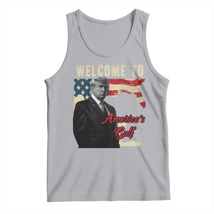 Funny Trump Welcome To America's Gulf Tank Top Vintage American Flag TS11 Athletic Heather Print Your Wear