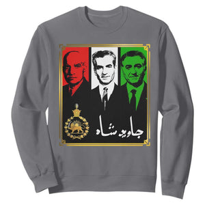 Pahlavi Kings of Iran Sweatshirt Javid Shah Long live the King TS11 Charcoal Print Your Wear