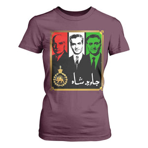 Pahlavi Kings of Iran T Shirt For Women Javid Shah Long live the King TS11 Maroon Print Your Wear