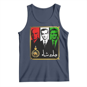 Pahlavi Kings of Iran Tank Top Javid Shah Long live the King TS11 Navy Print Your Wear