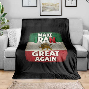Make Iran Great Again Throw Blanket MIGA Vintage Persian Lion Flag TS11 Print Your Wear