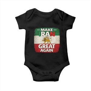 Make Iran Great Again Baby Onesie MIGA Vintage Persian Lion Flag TS11 Black Print Your Wear