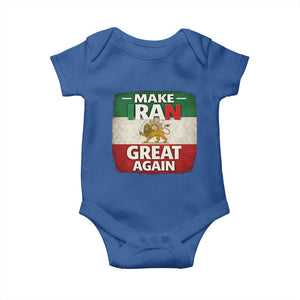 Make Iran Great Again Baby Onesie MIGA Vintage Persian Lion Flag TS11 Royal Blue Print Your Wear
