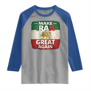 Make Iran Great Again Raglan Shirt MIGA Vintage Persian Lion Flag TS11 Sport Gray Royal Print Your Wear