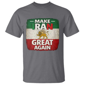 Make Iran Great Again T Shirt MIGA Vintage Persian Lion Flag TS11 Charcoal Print Your Wear