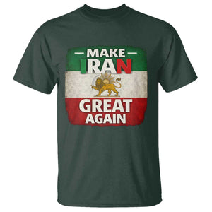 Make Iran Great Again T Shirt MIGA Vintage Persian Lion Flag TS11 Dark Forest Green Print Your Wear