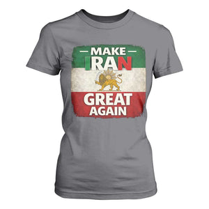 Make Iran Great Again T Shirt For Women MIGA Vintage Persian Lion Flag TS11 Charcoal Print Your Wear