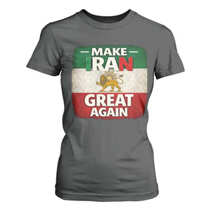 Make Iran Great Again T Shirt For Women MIGA Vintage Persian Lion Flag TS11 Dark Heather Print Your Wear