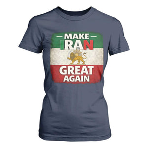 Make Iran Great Again T Shirt For Women MIGA Vintage Persian Lion Flag TS11 Navy Print Your Wear