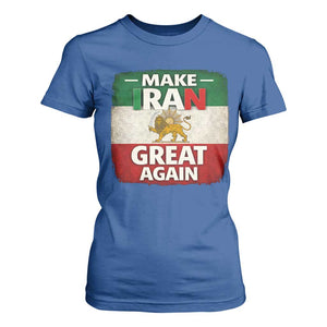 Make Iran Great Again T Shirt For Women MIGA Vintage Persian Lion Flag TS11 Royal Blue Print Your Wear