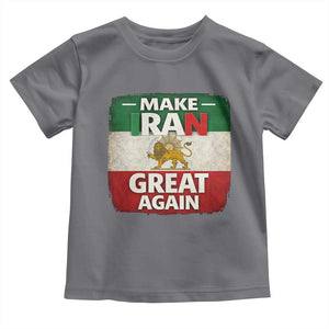 Make Iran Great Again Toddler T Shirt MIGA Vintage Persian Lion Flag TS11 Charcoal Print Your Wear