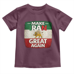 Make Iran Great Again Toddler T Shirt MIGA Vintage Persian Lion Flag TS11 Maroon Print Your Wear