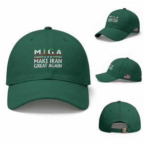 Make Iran Great Again Baseball Cap MIGA Emblem Of Iran Persian Lion Flag TS11 Baseball Cap Universal Fit Irish Green Print Your Wear