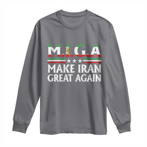 Make Iran Great Again Long Sleeve Shirt MIGA Emblem Of Iran Persian Lion Flag TS11 Charcoal Print Your Wear