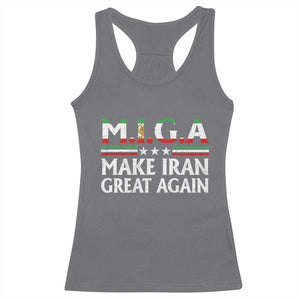 Make Iran Great Again Racerback Tank Top MIGA Emblem Of Iran Persian Lion Flag TS11 Charcoal Print Your Wear