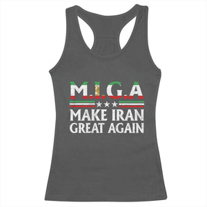 Make Iran Great Again Racerback Tank Top MIGA Emblem Of Iran Persian Lion Flag TS11 Dark Heather Print Your Wear