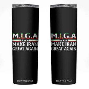 Make Iran Great Again Skinny Tumbler MIGA Emblem Of Iran Persian Lion Flag TS11 Black Print Your Wear