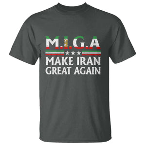 Make Iran Great Again T Shirt MIGA Emblem Of Iran Persian Lion Flag TS11 Dark Heather Print Your Wear