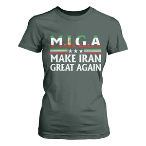 Make Iran Great Again T Shirt For Women MIGA Emblem Of Iran Persian Lion Flag TS11 Dark Forest Green Print Your Wear