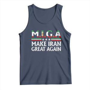 Make Iran Great Again Tank Top MIGA Emblem Of Iran Persian Lion Flag TS11 Navy Print Your Wear