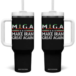 Make Iran Great Again Tumbler With Handle MIGA Emblem Of Iran Persian Lion Flag TS11 One Size: 40 oz Black Print Your Wear