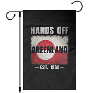 Hands Off Greenland Garden Flag Greenland EST 1262 Political Protest TS11 Black Print Your Wear
