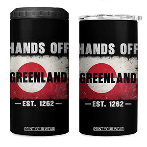 Hands Off Greenland 4 in 1 Can Cooler Tumbler Greenland EST 1262 Political Protest TS11 One Size: 16 oz Black Print Your Wear