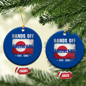 Hands Off Greenland Ceramic Ornament Greenland EST 1262 Political Protest TS11 1pc Blue Print Your Wear